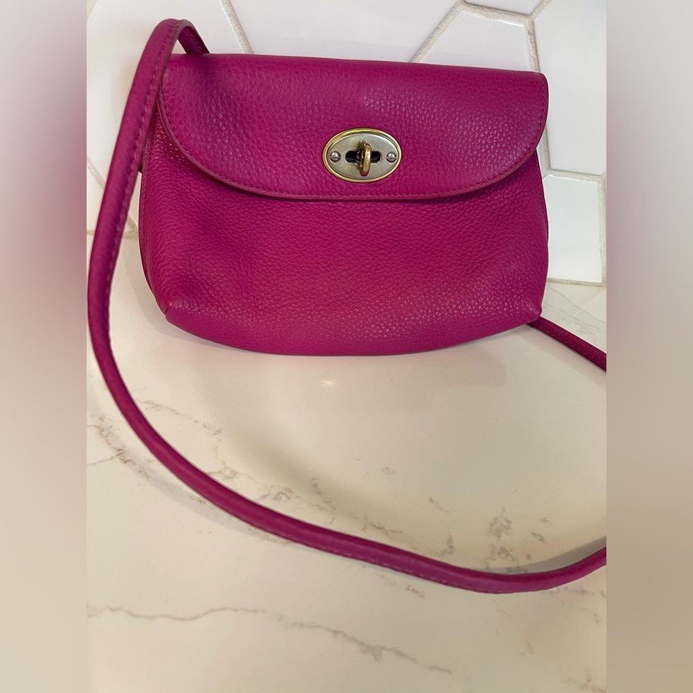Fossil Monica SL5076690 Fuchsia Genuine Leather Convertible SM X-body/Clutch